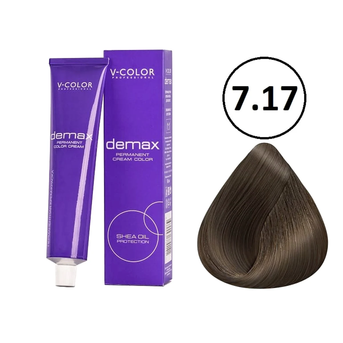 V-Color V-Color, Краска для волос Demax 7.17 Русый Пепельно-Шоколадный , 60мл