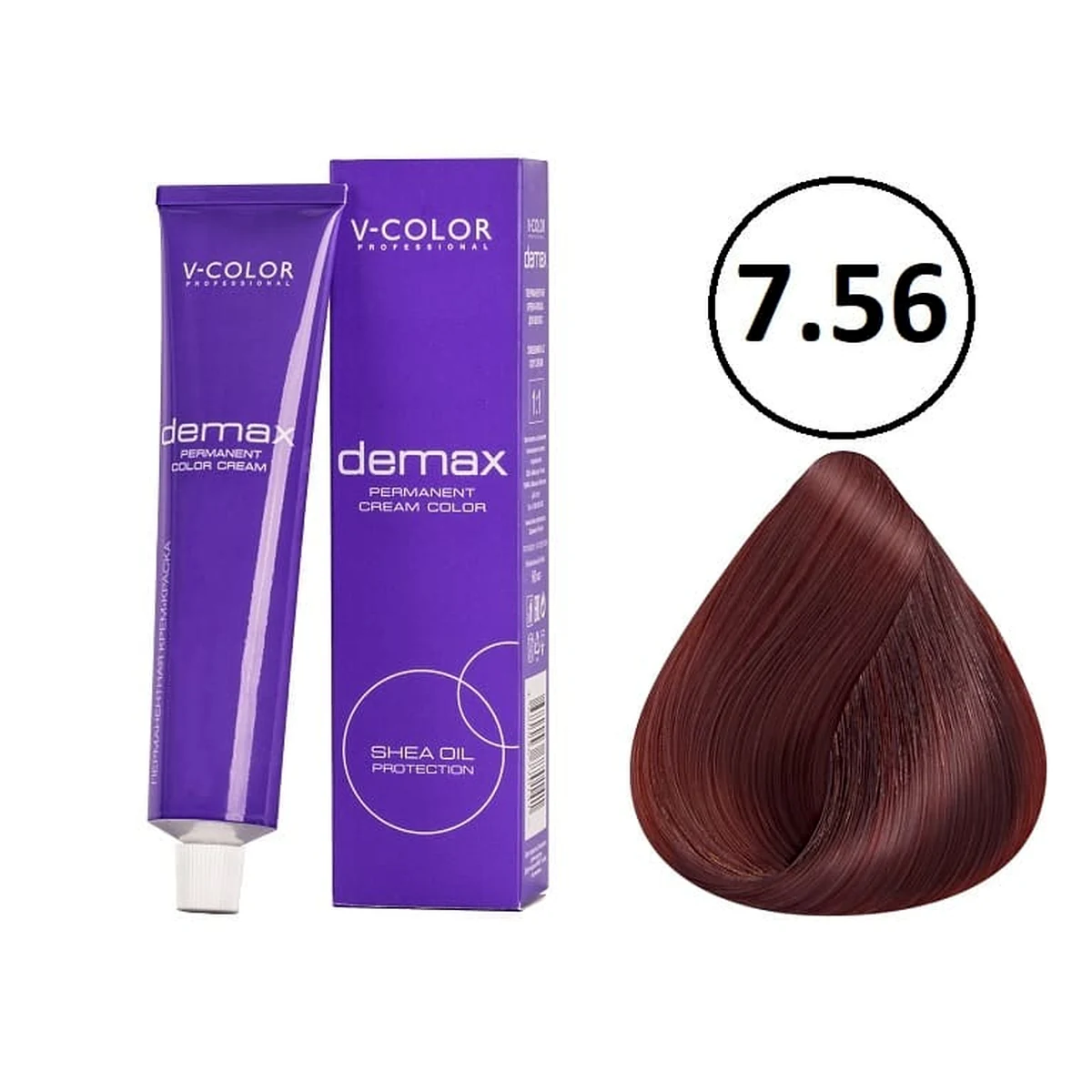 V-Color V-Color, Краска для волос Demax 7.56 Русый Махагон Красный , 60 мл