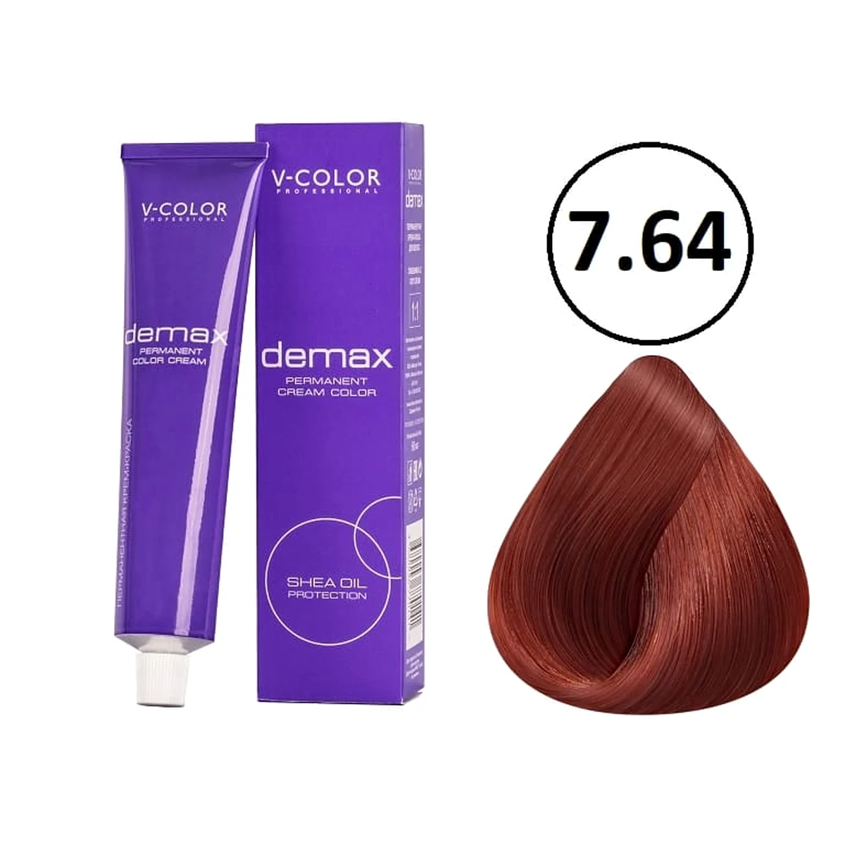 V-Color V-Color, Краска для волос Demax 7.64 Русый Красный Медный , 60 мл
