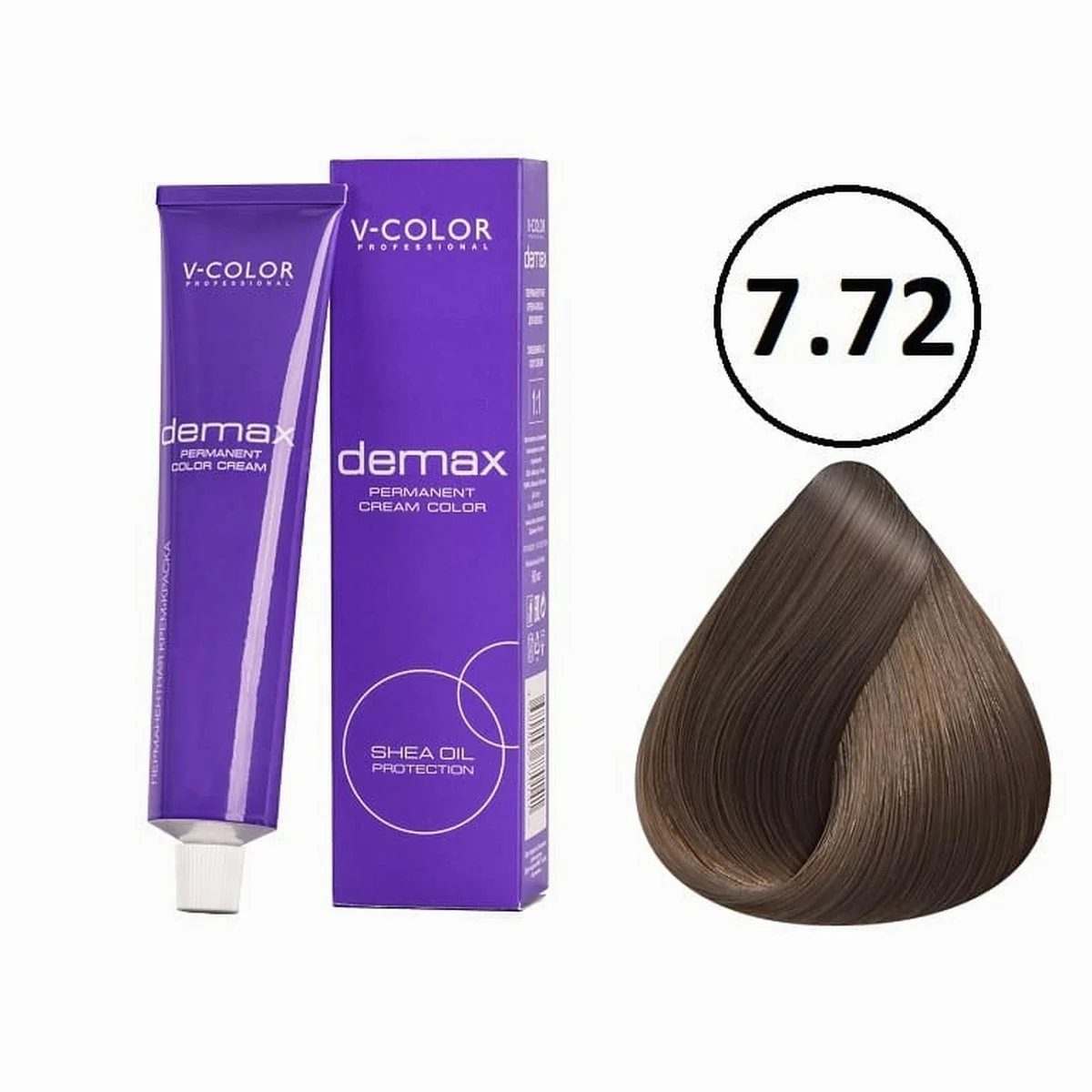 V-Color V-Color, Краска для волос Demax 7.72 Русый Шоколадно-Перламутровый , 60мл