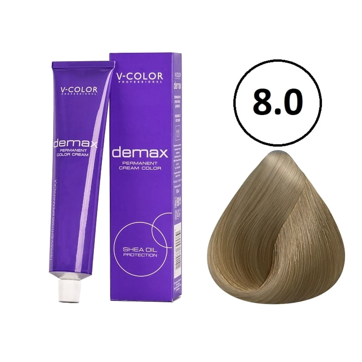 V-Color V-Color, Краска для волос Demax 8.0 Светло-русый , 60 мл