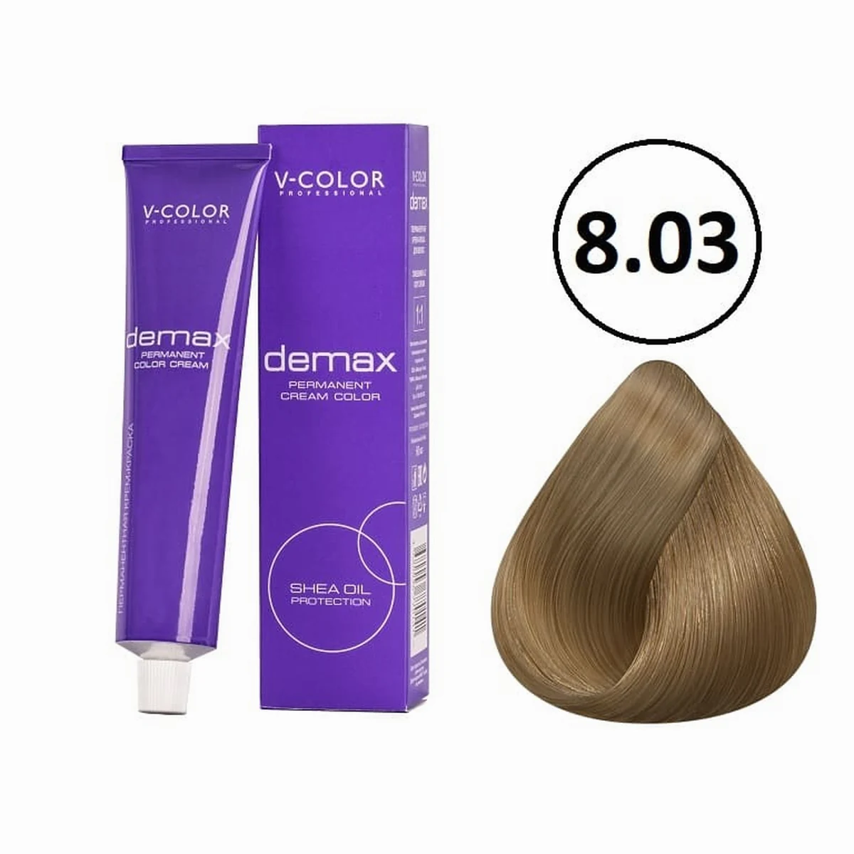 V-Color V-Color, Краска для волос Demax 8.03 Светло-Русый Золотистый , 60 мл