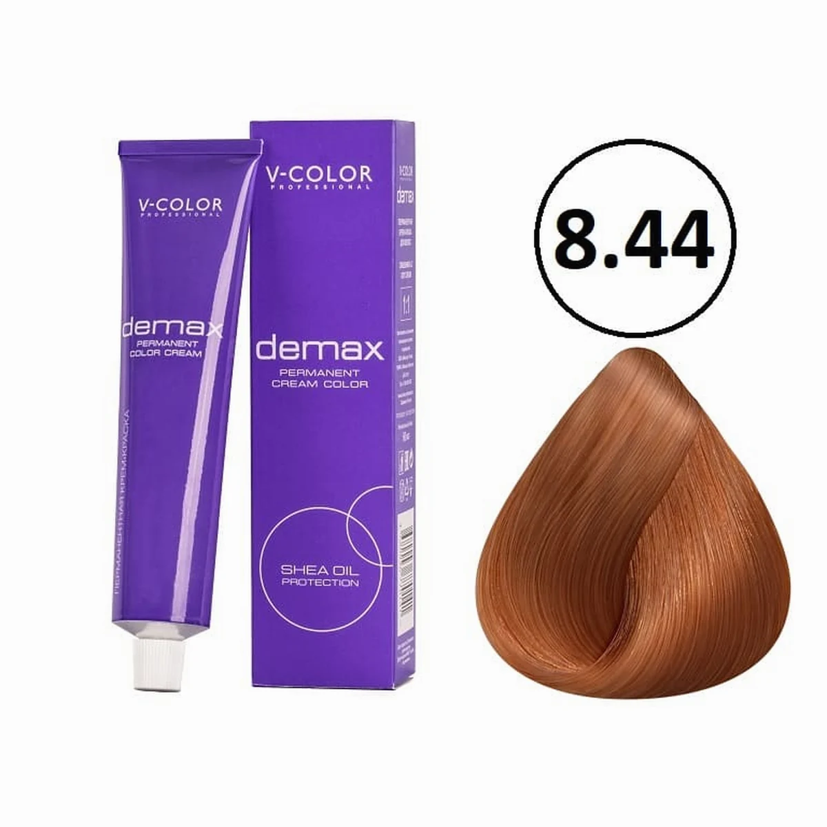 V-Color V-Color, Краска для волос Demax 8.44 Светло-русый Медный Интенсивный , 60мл