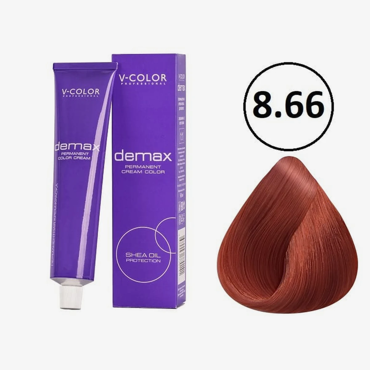 V-Color V-Color, Краска для волос Demax 8.66 Светло-Русый Красный Яркий , 60 мл