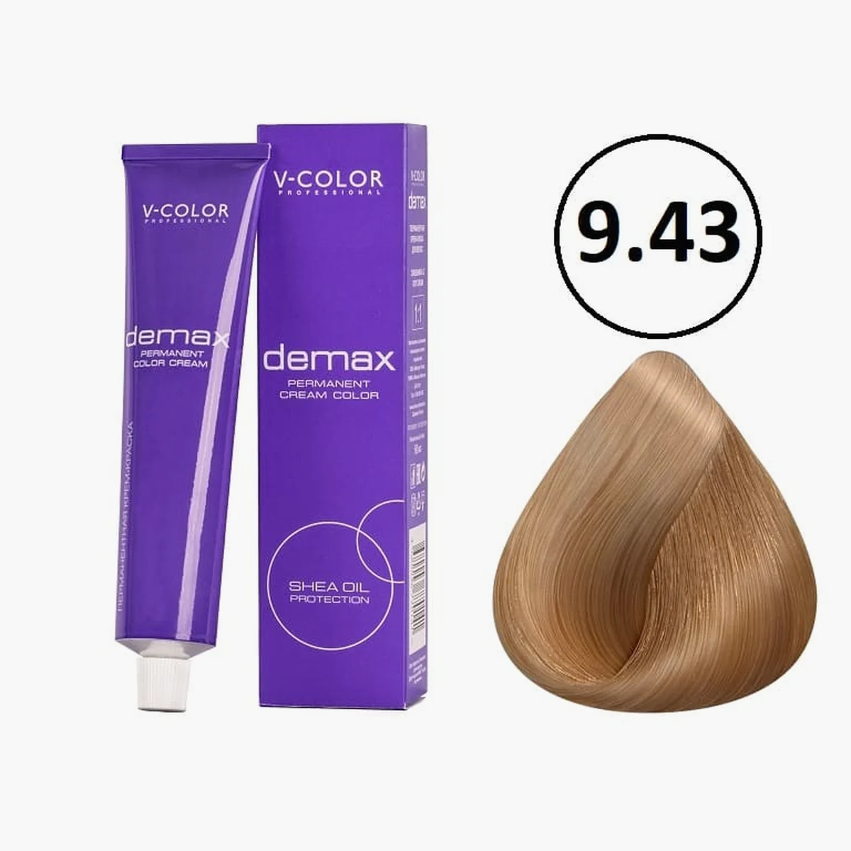 V-Color V-Color, Краска для волос Demax 9.43 Блонндин Медно-золотистый , 60 мл