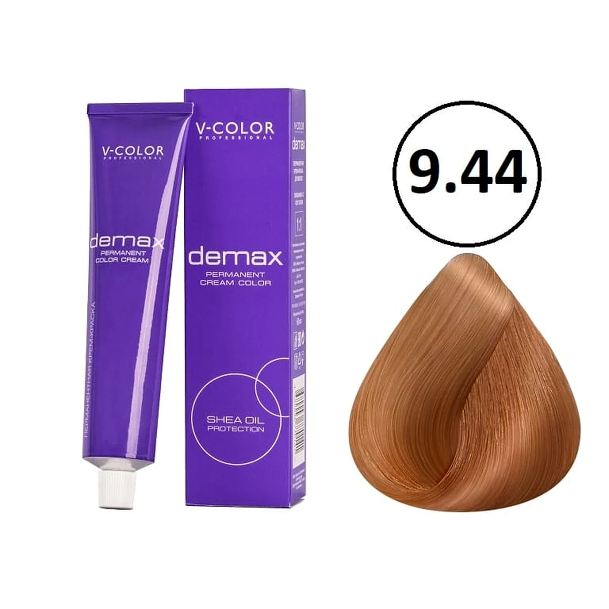 V-Color V-Color, Краска для волос Demax 9.44 Блондин Медный Интенсивный , 60 мл