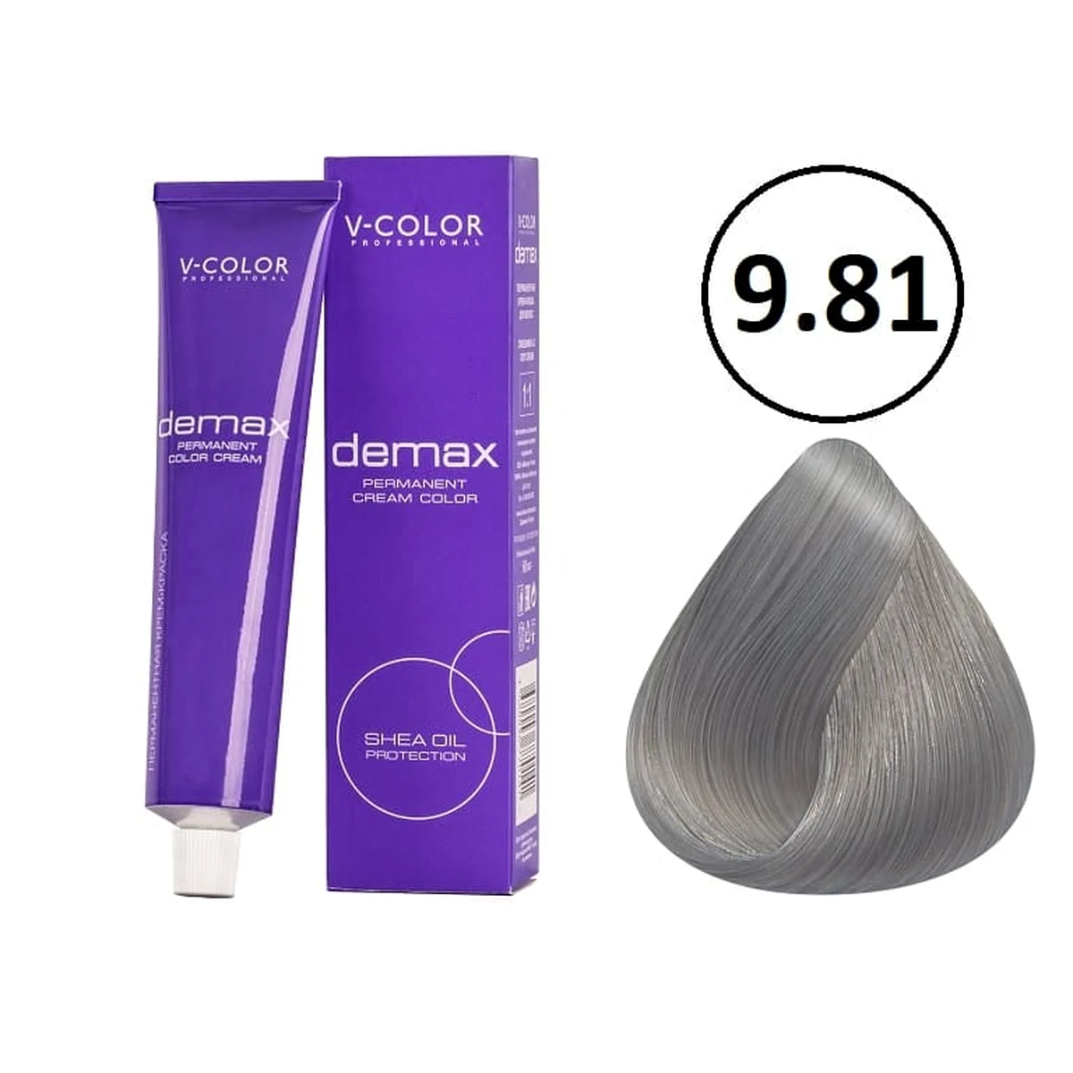 V-Color V-Color, Краска для волос Demax 9.81 Блондин Жемчужно-Пепельный , 60 мл